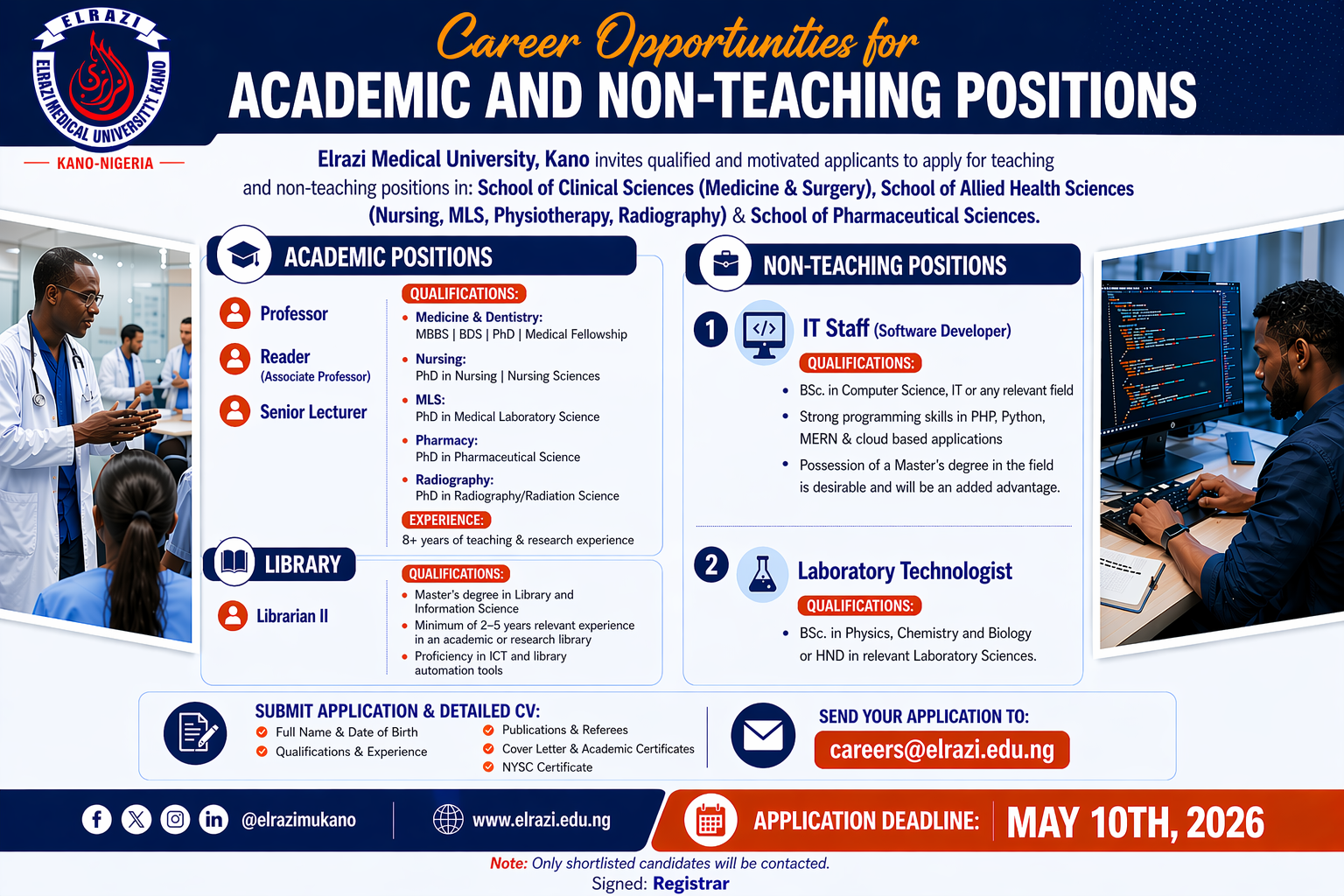 Career Opportunities at Elrazi Medical University,...